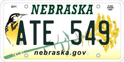 NE license plate ATE549