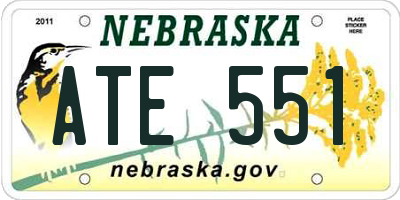 NE license plate ATE551