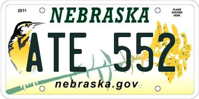 NE license plate ATE552