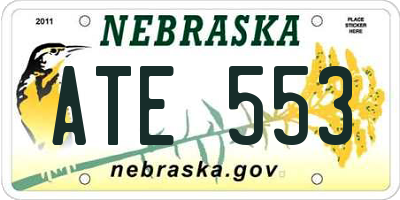 NE license plate ATE553