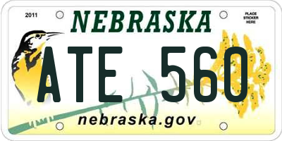 NE license plate ATE560