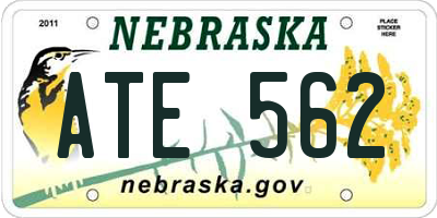 NE license plate ATE562