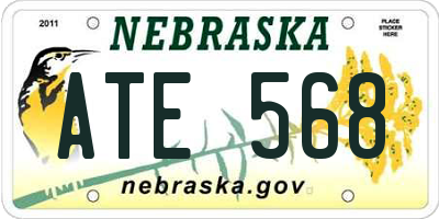 NE license plate ATE568