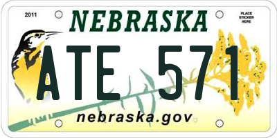 NE license plate ATE571