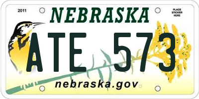 NE license plate ATE573