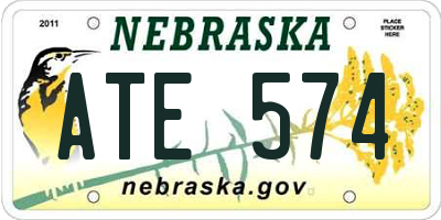 NE license plate ATE574