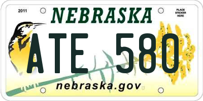NE license plate ATE580