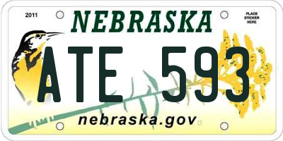 NE license plate ATE593