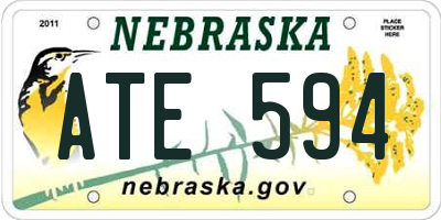 NE license plate ATE594
