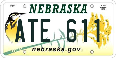 NE license plate ATE611