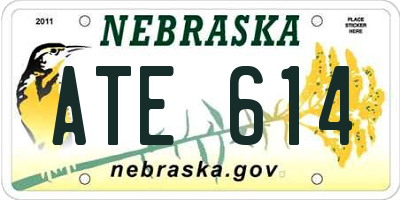 NE license plate ATE614