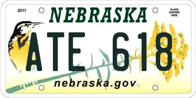 NE license plate ATE618