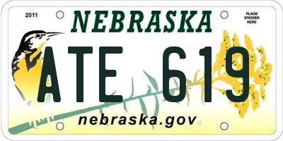 NE license plate ATE619
