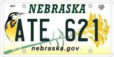 NE license plate ATE621