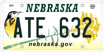 NE license plate ATE632