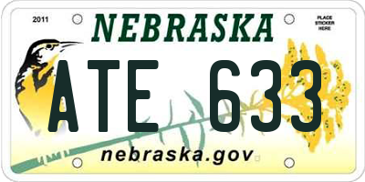 NE license plate ATE633