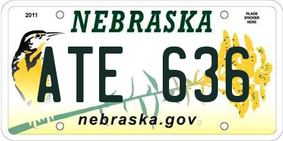 NE license plate ATE636