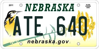NE license plate ATE640