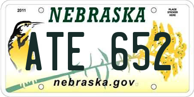 NE license plate ATE652