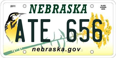 NE license plate ATE656