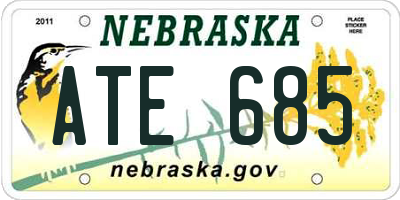 NE license plate ATE685
