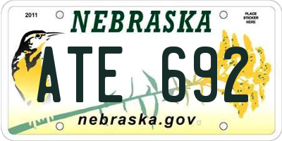 NE license plate ATE692