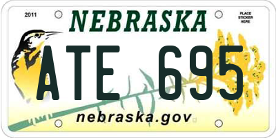 NE license plate ATE695