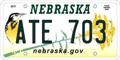 NE license plate ATE703