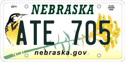 NE license plate ATE705