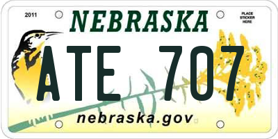 NE license plate ATE707