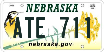 NE license plate ATE711