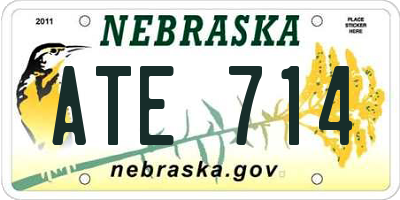 NE license plate ATE714