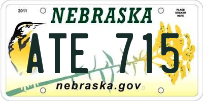 NE license plate ATE715