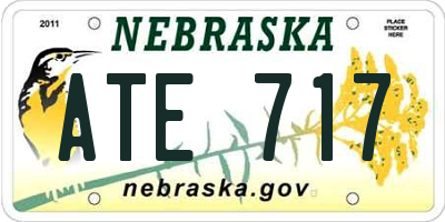 NE license plate ATE717