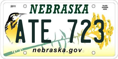NE license plate ATE723