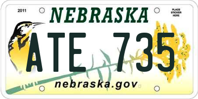 NE license plate ATE735