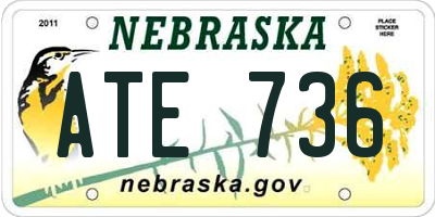 NE license plate ATE736