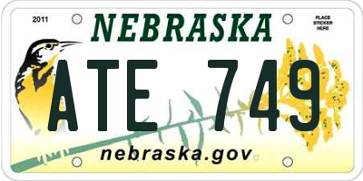 NE license plate ATE749
