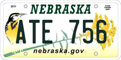 NE license plate ATE756