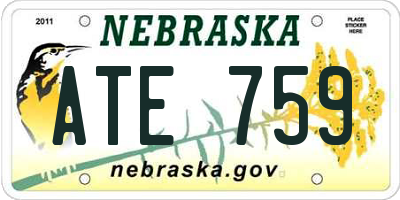 NE license plate ATE759
