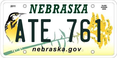 NE license plate ATE761