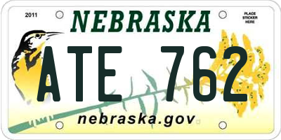 NE license plate ATE762