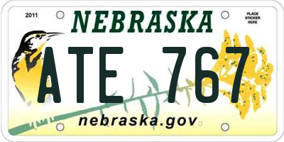 NE license plate ATE767