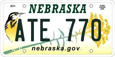 NE license plate ATE770