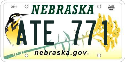 NE license plate ATE771