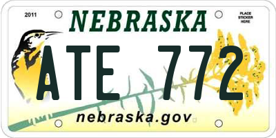 NE license plate ATE772