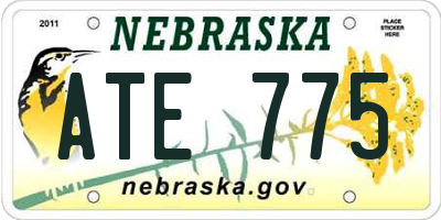 NE license plate ATE775