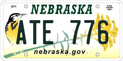 NE license plate ATE776