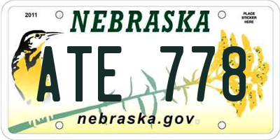NE license plate ATE778