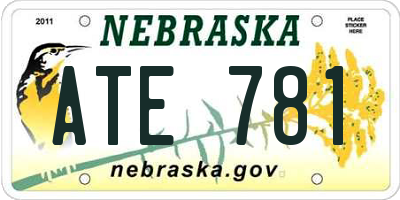 NE license plate ATE781